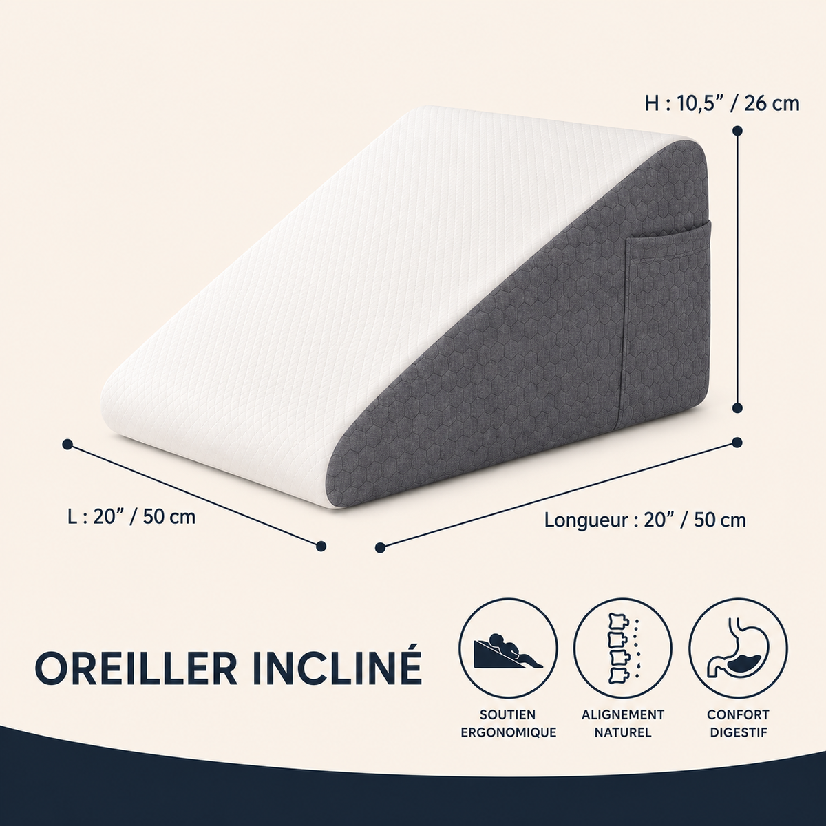 Oreiller compensé de lit pour dormir